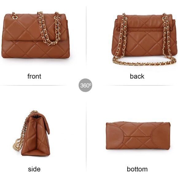 Gladdon Women's Brown Small Ladies Trendy Clutch Purses Cute Designer Hand-Bag - Picture 3 of 6